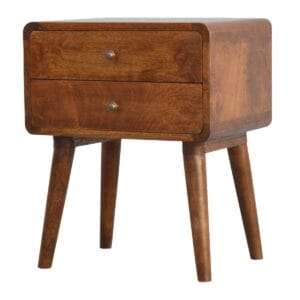 IN308 - Curved Chestnut Bedside-
