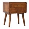 IN308 - Curved Chestnut Bedside-IN308