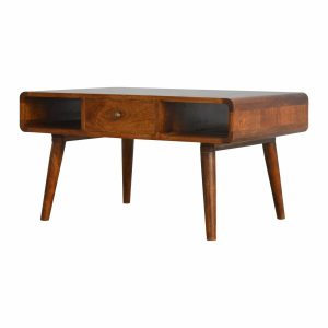 IN310 - Curved Chestnut Coffee Table-