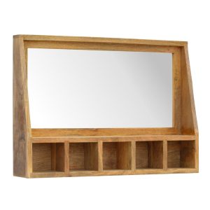 Solid Wood Mounted Mirror with 5 Slots