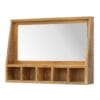 IN341 - Solid Wood 5 Slot Wall Mounted Unit with Mirror-IN341