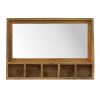 IN341 - Solid Wood 5 Slot Wall Mounted Unit with Mirror-IN341-