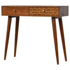 IN348 - Gold Art Pattern Console Table-
