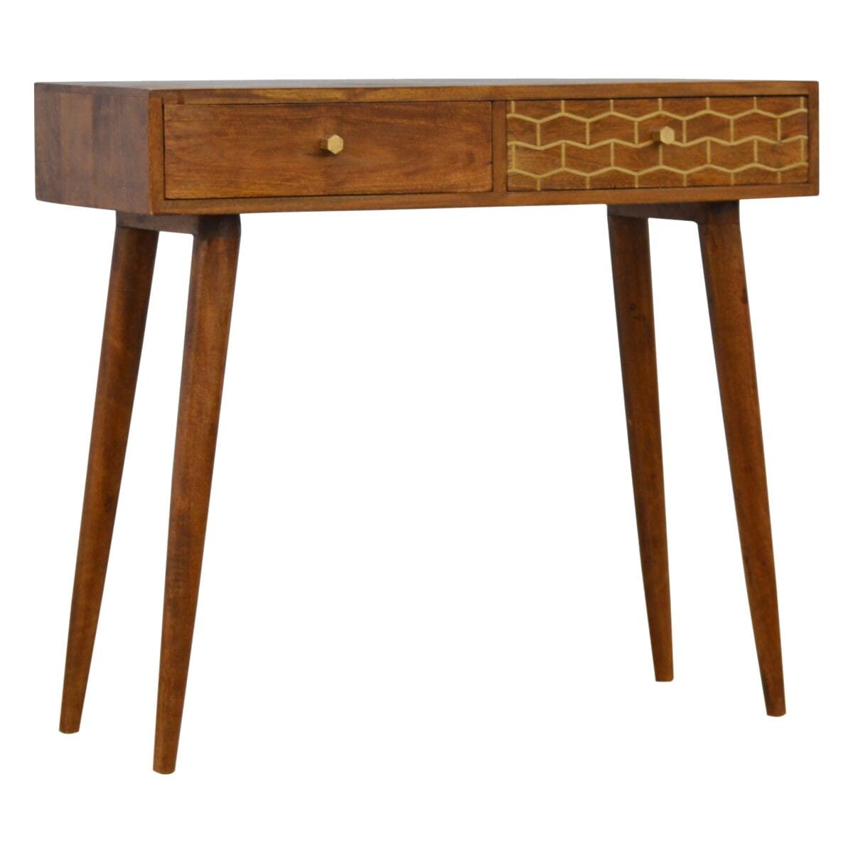 IN348 - Gold Art Pattern Console Table-IN348