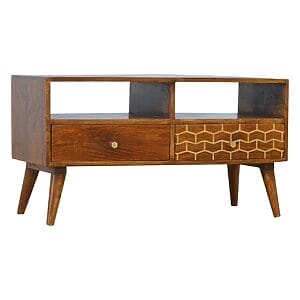 IN349 - Gold Pattern Drawer Media Unit-