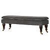 IN457 - Grey Velvet Bench with Castor Feet-