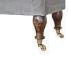 Bench on Wheels Upholstered Grey Velvet