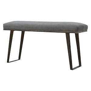 IN469 - Grey Velvet Industrial Style Bench-
