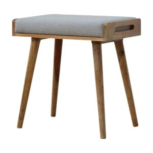 IN518 - Grey Tweed Solid Wood Footstool-