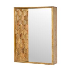 IN540 - Pineapple Carved Sliding Wall Mirror Cabinet-
