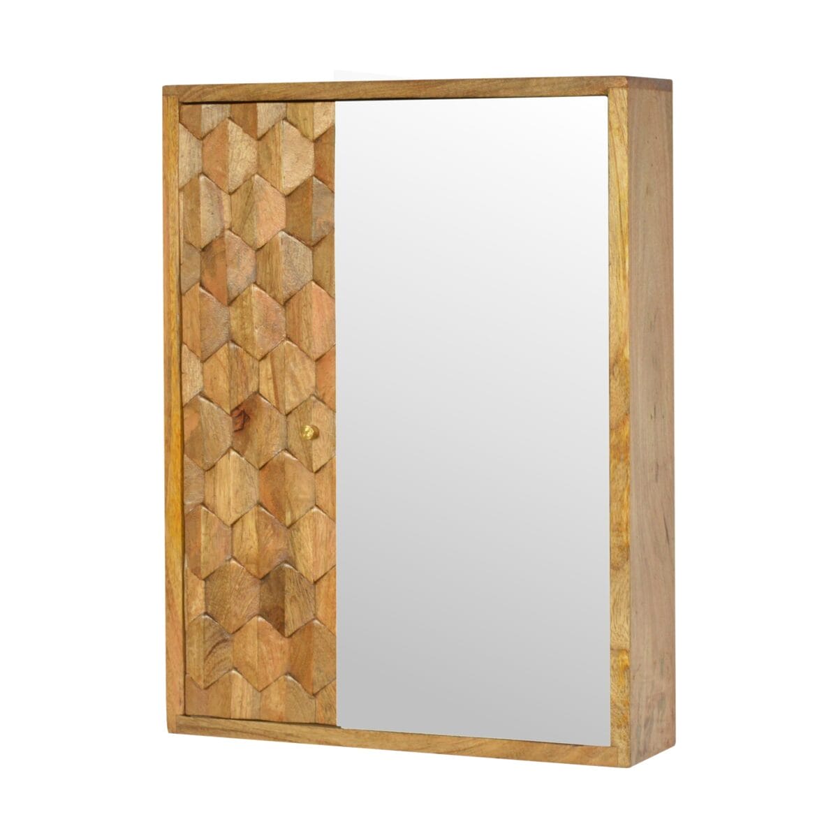 IN540 - Pineapple Carved Sliding Wall Mirror Cabinet-