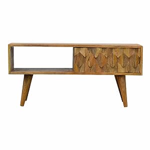 IN657 - Pineapple Carved Media Unit with Sliding Door-IN657-
