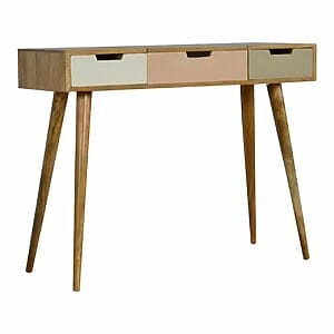 IN675 - Blush Pink Dressing Table with Foldable Mirror-