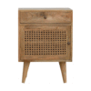 Oak-ish Finish Bedside with Ratten Door