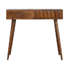 Solid Wood Console Table with Carved Drawer Front