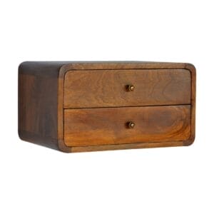 IN704 - Curved Chestnut Wall Mounted Bedside-