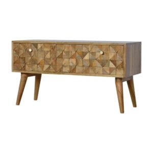 IN722 - Diamond Carved Storage Hallway Bench-