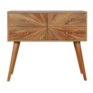 Sunrise Patterned Console Table Solid Mango Wood