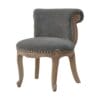 IN763 - Grey Velvet Studded Chair-IN763