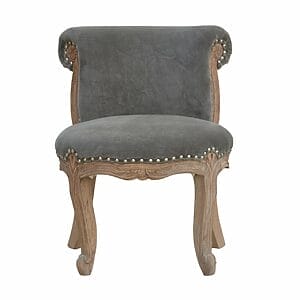 IN763 - Grey Velvet Studded Chair-IN763-