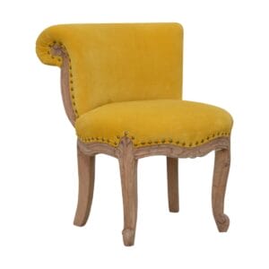 IN765 - Mustard Velvet Studded Chair-
