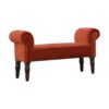 IN777 - Brick Red Velvet Bench-