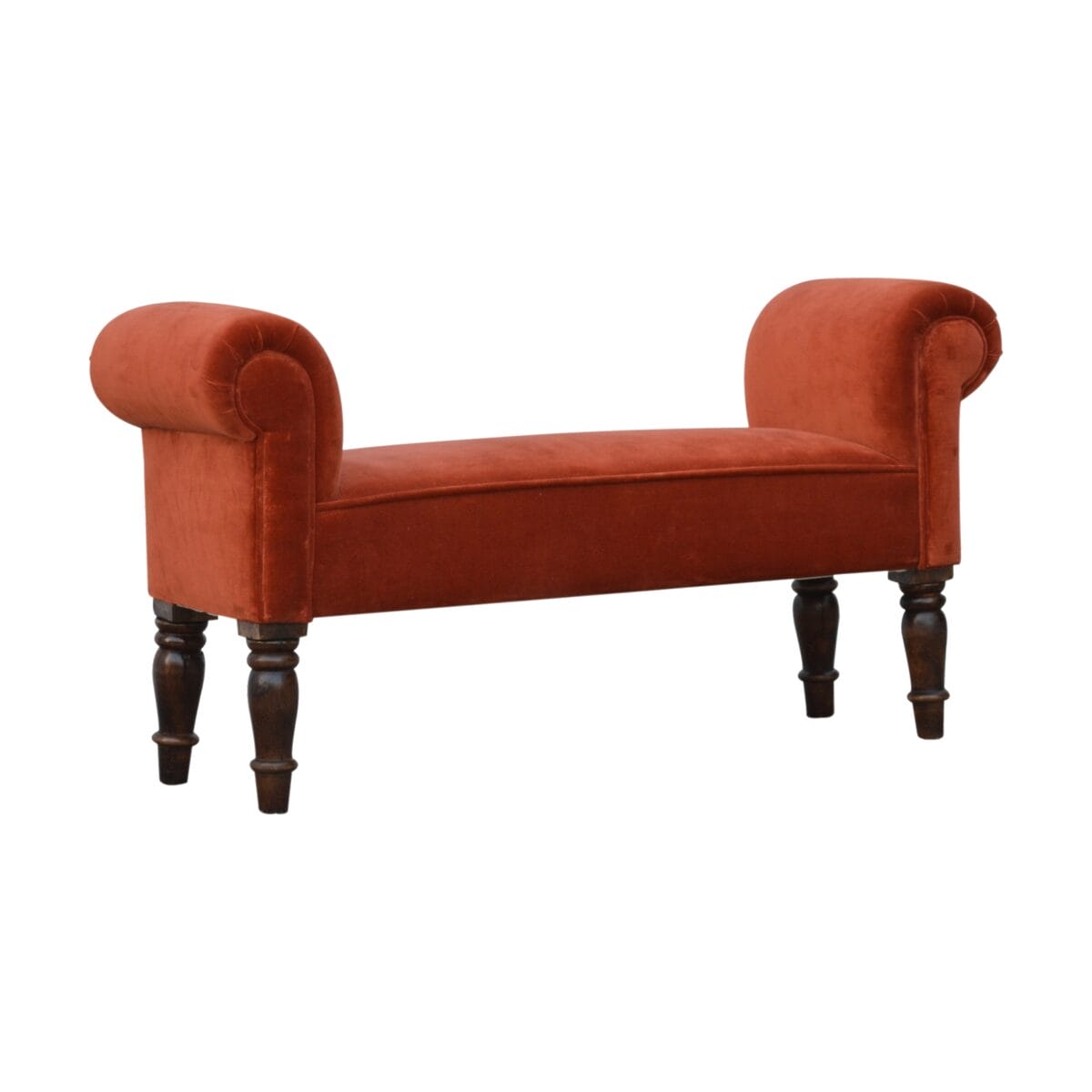 IN777 - Brick Red Velvet Bench-