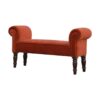 IN777 - Brick Red Velvet Bench-IN777
