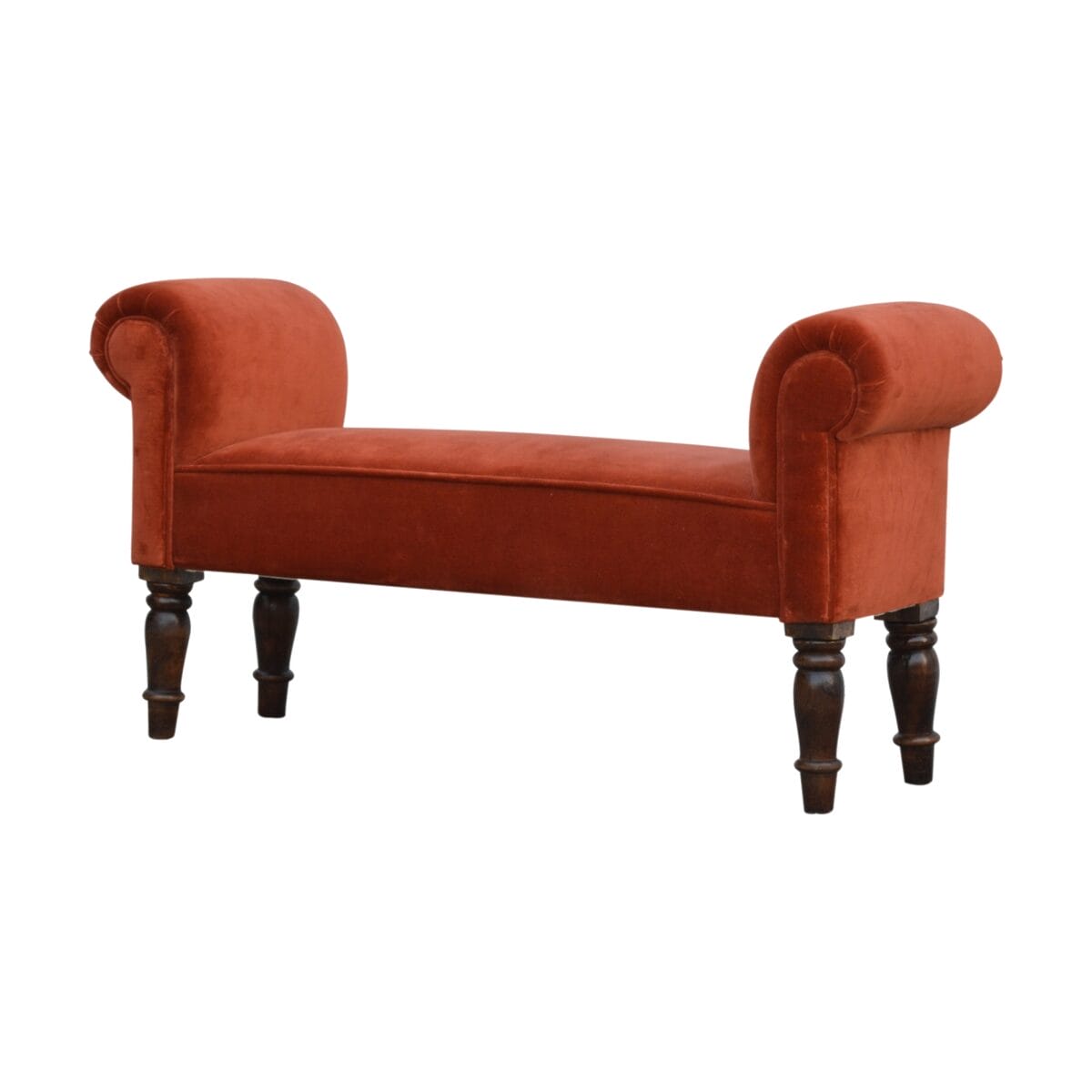 IN777 - Brick Red Velvet Bench-IN777