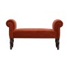 Bench In Brick Red Velvet