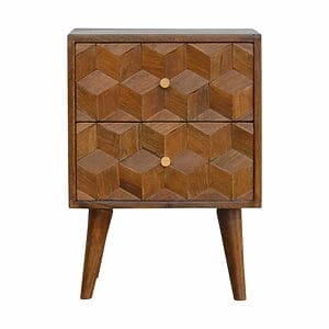 IN781- Chestnut Cube Carved Bedside-IN781-