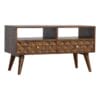 IN786 - Chestnut Diamond Carved TV Unit-