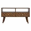 IN786 - Chestnut Diamond Carved TV Unit-IN786-