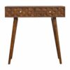 IN788 - Chestnut Diamond Carved Console Table-IN788-