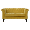 Mustard Velvet 2 Seater Chesterfield Sofa