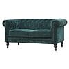 IN816 - Emerald Green Velvet 2 Seater Chesterfield Sofa-