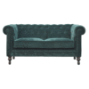 Emerald Green Velvet 2 Seater Chesterfield Sofa