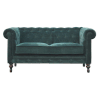 Emerald Green Velvet 2 Seater Chesterfield Sofa