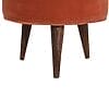 IN820 - Brick Red Velvet Nordic Style Footstool-