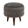 IN821 - Grey Velvet Nordic Style Footstool-