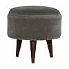 IN821 - Grey Velvet Nordic Style Footstool-IN821-