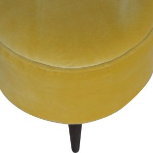 IN823 - Mustard Velvet Nordic Style Footstool-IN823