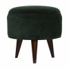 IN824 - Emerald Green Velvet Nordic24th February Style Footstool-IN824-