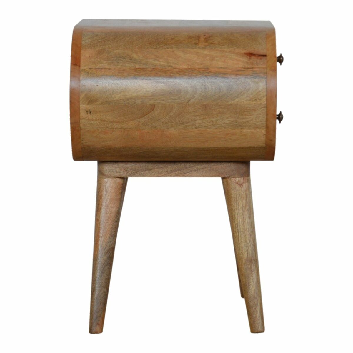 Circular Oval 2 Drawer Bedside Solid Mango Wood