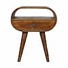 IN902 - Chestnut Circular Bedside with Open Slot-IN902-