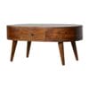 IN906 - Chestnut Rounded Coffee Table-IN906