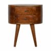 IN907 - Chestnut Rounded Bedside Table-IN907-