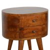 IN907 - Chestnut Rounded Bedside Table-IN907