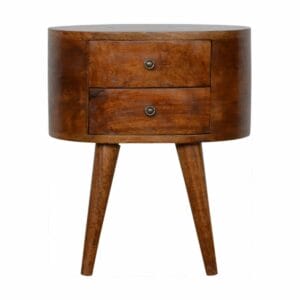 IN907 - Chestnut Rounded Bedside Table-IN907-