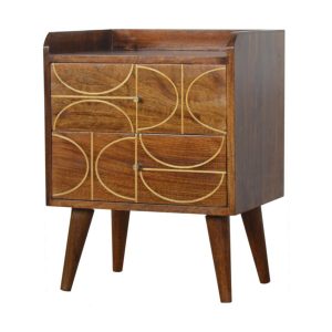 IN926 - Chestnut Gold Inlay Abstract Bedside-